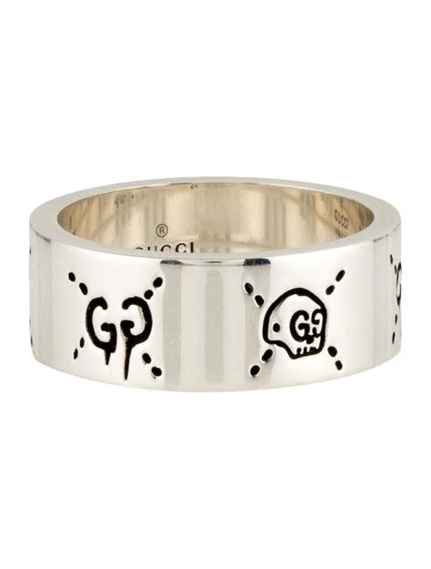 gucci ghost skull ring in silver|gucci ghost ring size 8.